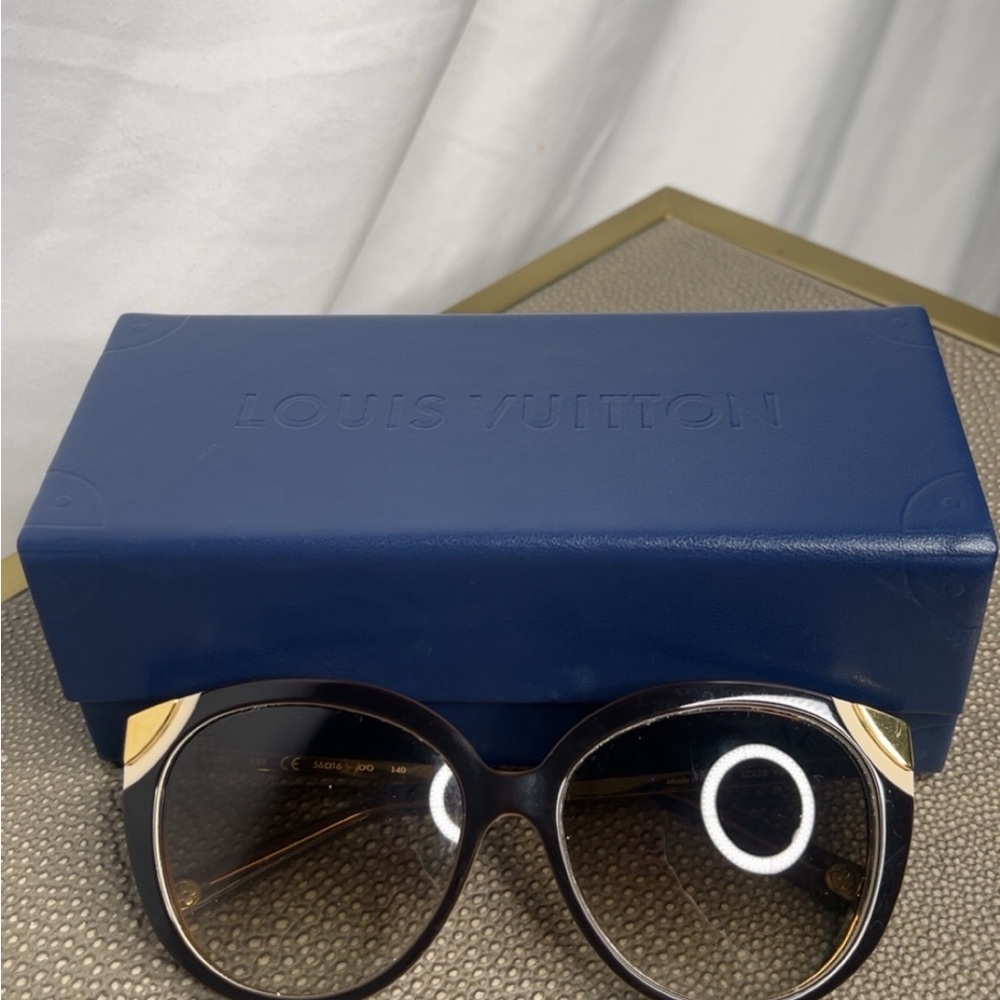 Louis Vuitton Black Modern Sunglasses with Metallic Accents